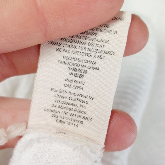 Free People We The Free Off-White Thermal Button Knit Henley Tunic Top P5177 - Picture 8 of 9